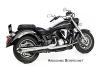 Blackjack 2in1 Auspuffanlage für Yamaha XVS 950 Midnight Star, E-geprüft 